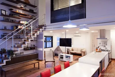 Дизайн двухуровневой квартиры, цветовое оформление и освещение