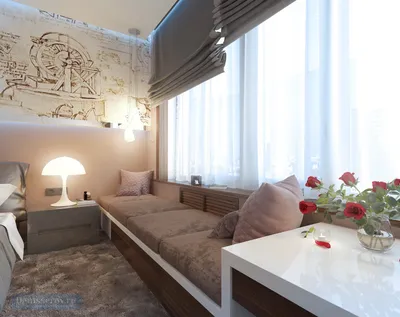 Дизайн проект интерьера мужской спальни 16 кв.м. с гардеробной комнатой |  Студия Дениса Серова