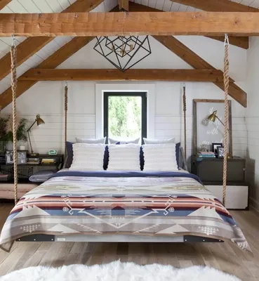 Идеи оформления спальни: подвесная кровать под потолком - статьи и советы  на Furnishhome.ru