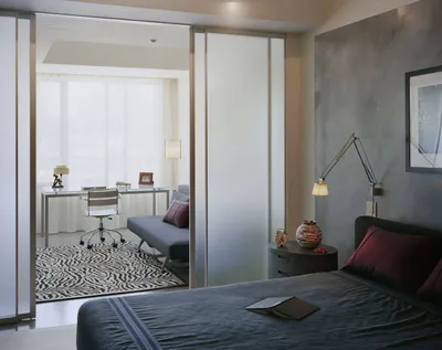 Спальня с рабочим местом: дизайн-фото и идеи — спальня и кабинет в одной  комнате | Houzz Россия