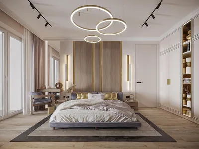 Спальня 20 кв.м. тёплые бежевые тона (Дизайн-студия Малина) — Диванди