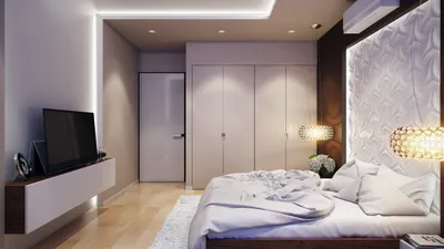 Дизайн спальни со встроенным шкафом - 64 фото