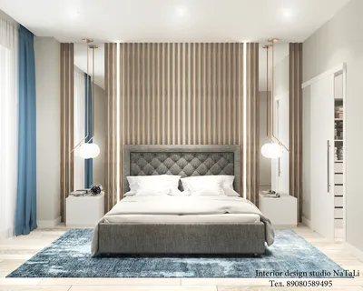 Дизайн интерьера спальной комнаты в современном стиле - проект от  natalya.buchneva