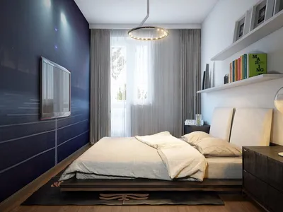 Как обустроить маленькую комнату для двоих взрослых- дизайн маленькой  спальни со шкафом, спальным гарнитуром в современном стиле, фото