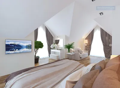 Дизайн-проект спальни 30 кв.м. в современной классике | Студия Дениса Серова