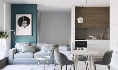Интерьер квартиры 38 кв.м. в стиле минимализм | Студия KIWI