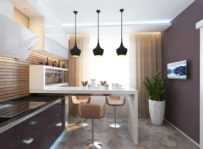 Дизайн проект кухни 13 кв. м в современном стиле | Студия Дениса Серова
