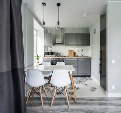 Дизайн однокомнатной квартиры от 30 до 40 кв. м | 34 фото | Дизайн,  Перепланировка кухни, Планы кухни