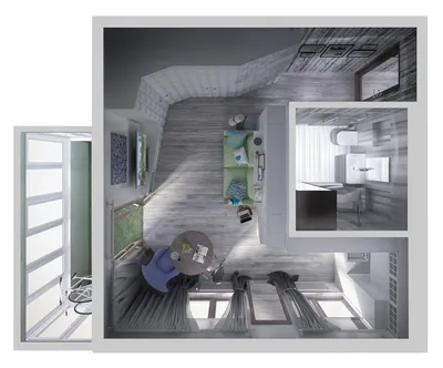 Дизайн проект квартиры в Нью-Йоркском стиле 34 кв.м., Москва, автор Валерия  Белоусова, конкурс \"3d-проект компактного пространства\" | PINWIN - конкурсы  для архитекторов, дизайнеров, декораторов