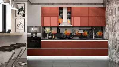 Кухня терракотового цвета Олимпия 34 - заказать стильную кухню