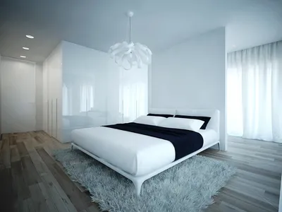 2023 СПАЛЬНИ фото белая глянцевая спальня с перегородкой, Киев, Андрей  Гординский