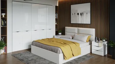 Модульная спальня Глосс Белая Белый глянец купить в Екатеринбурге |  Интернет-магазин VOBOX