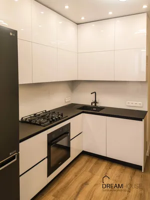 Небольшая белая глянцевая кухня | DreamHouse мастерская мебели