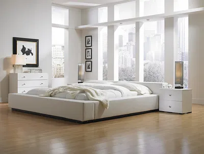 Мебель для спальни белый глянец - 57 фото