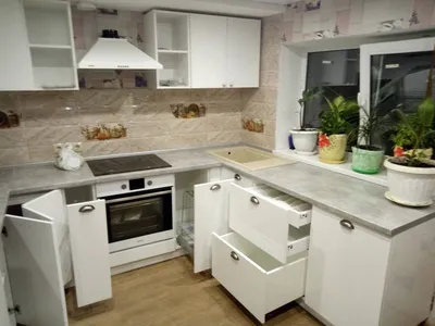 Кухня белая глянцевая на заказ ручки ракушки, цена 19000 грн — Prom.ua  (ID#858470186)