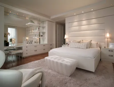 Белая спальня в современном стиле - 56 фото
