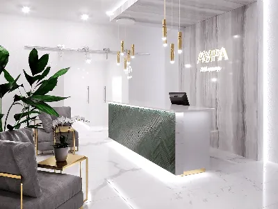 Ресепшн для салона красоты S551 - на заказ в Москве: изготовление мебели  для офиса - ПроМебель