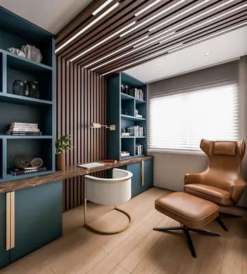 Дизайн маленького кабинета в квартире - 77 фото