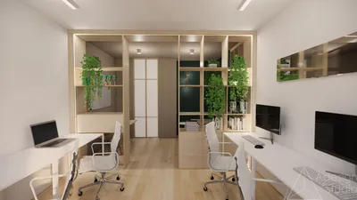 Дизайн проект мини-офиса - интерьер маленького смарт офиса в Киеве