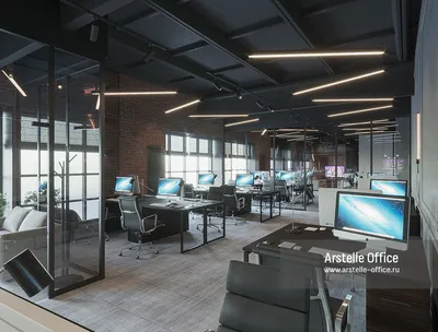 Дизайн офиса в стиле LOFT в 2023 году.
