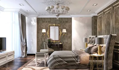2023 СПАЛЬНИ фото интерьер большой спальни в классическом стиле, Киев,  Design Evolution
