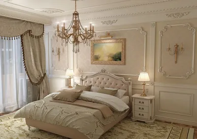 Интерьер спальни в классическом стиле - 60 фото