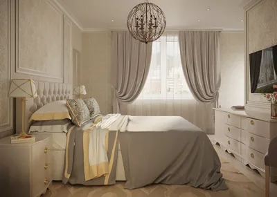3д визуализация Спальня в классическом стиле | 3dlancer.net