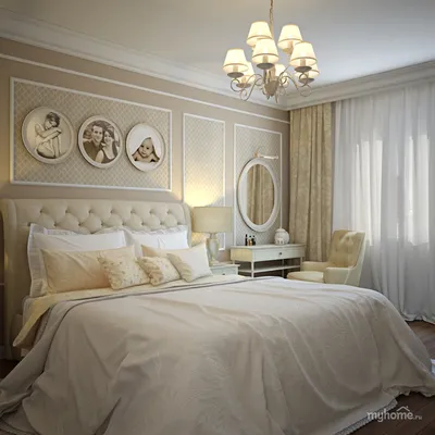 Дизайн спальни в современном классическом стиле фото » Дизайн 2021 года -  новые идеи и примеры работ