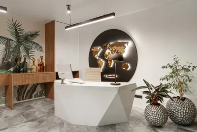 Интерьер офиса туристического агентства, выполненного в современном стиле
