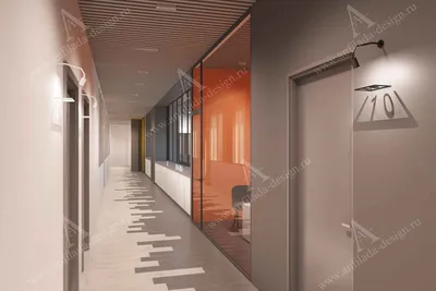 Офис: дизайн интерьера коридора