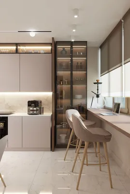 Стильная барная стойка у окна | House design kitchen, New kitchen interior,  Kitchen room design