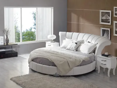 Круглая кровать (52 фото): размеры, своими руками, Вангсвик, Икеа,  полукруглая в интерьере спальни, дизайн, видео