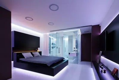 Спальня в стиле хай-тек: современные идеи, смелые цветовые решения с фото