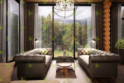 Дизайн гостиной с камином от Азбуки Леса