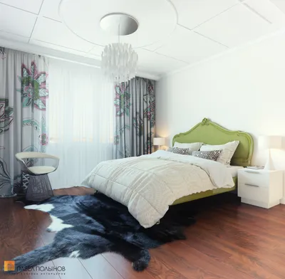 Светлая спальня в спокойных тонах - квартира в ЖК «Ижора Парк»
