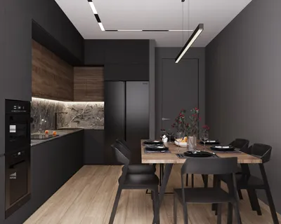 Кухня-столовая в стиле минимализм, minimalism style interior |  Перепланировка кухни, Интерьер, Интерьер кухни