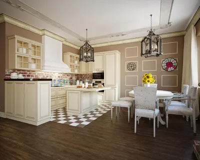 Дизайн кухни в стиле Прованс - фото интерьера кухонь Прованс