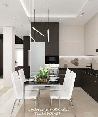 Дизайн интерьера кухни гостиной в современном стиле. Abitant Москва