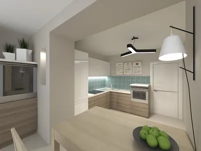 Дизайн проект квартиры в Зеленограде. Кухня-столовая