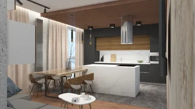 Кухня-столовая в дизайн-проекте квартиры-студии ЖК Заречный, фото-3 —  InsideOut — на Portes.ua