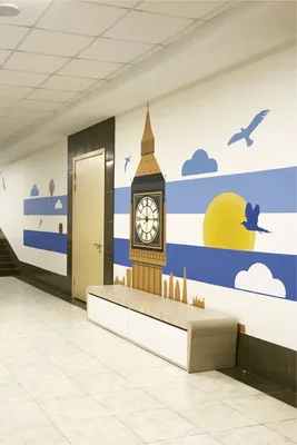 Оформление стен коридора частного детского садика | Decorating of preschool  #ДетскийСад #дизайнсте… | Декор офисных стен, Комнаты для подростков,  Учебные помещения
