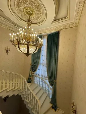 Шторы для холла в классическом стиле из велюра и сетки. – Home Comfort –  Салон штор