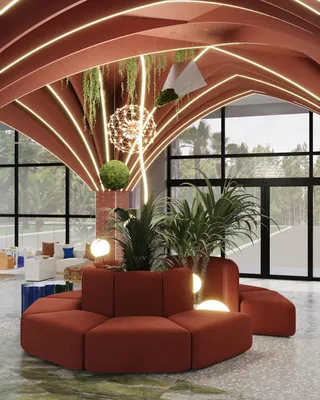 Алёна Горская Дизайнер в Instagram: «#ag_проектотельанапа центральная зона,  ресепшн, бар и холл ы движутся к завершению. За ос… | Ceiling lights,  Decor, Home decor