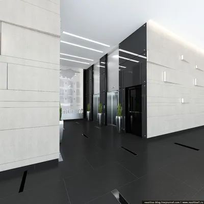 Дизайн лифтового холла в ДЦ Континент
