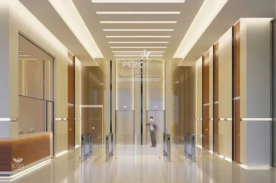 Дизайн центрального холла офисного центра компании PERCO | Дизайн-проект