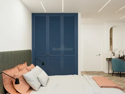 Шкаф для спальни «Лонгевиль» с жалюзийными дверьми, Арт.498