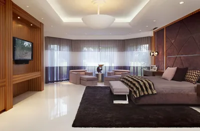 Дизайн спальни 18 кв.м в современном стиле, гардеробная в комнате, проект  спальни и расстановка мебели