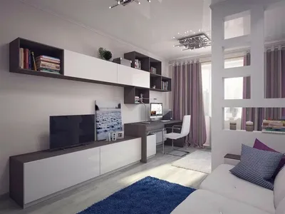 Дизайн комнаты в однокомнатной квартире 16 кв м: планировка и интерьер  студии с фото | Интерьер студии, Интерьер, Для дома