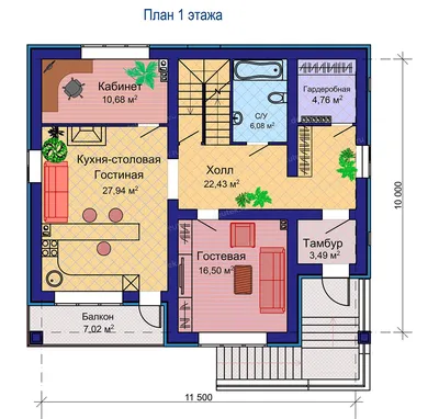 Проект одноэтажного дома с террасой и баней 02-83 🏠 | СтройДизайн