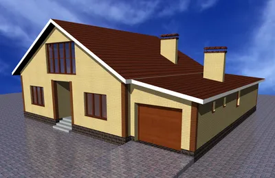 AS-1619 - проект одноэтажного дома из кирпича с баней и террасой
